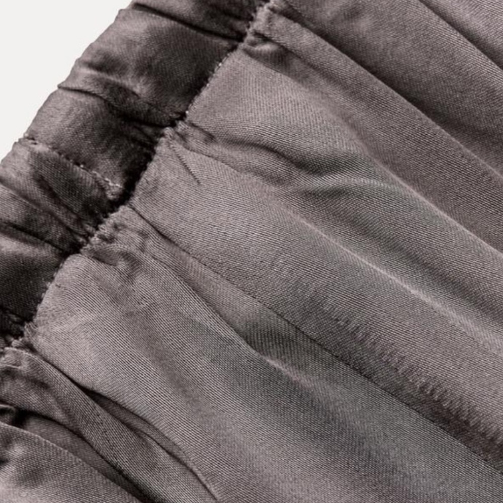 ZARA WOMAN EMBROIDERED GRAY SATIN EFFECT PANTS ZW COLLECTION SIZE XL NWT - Picture 6 of 9